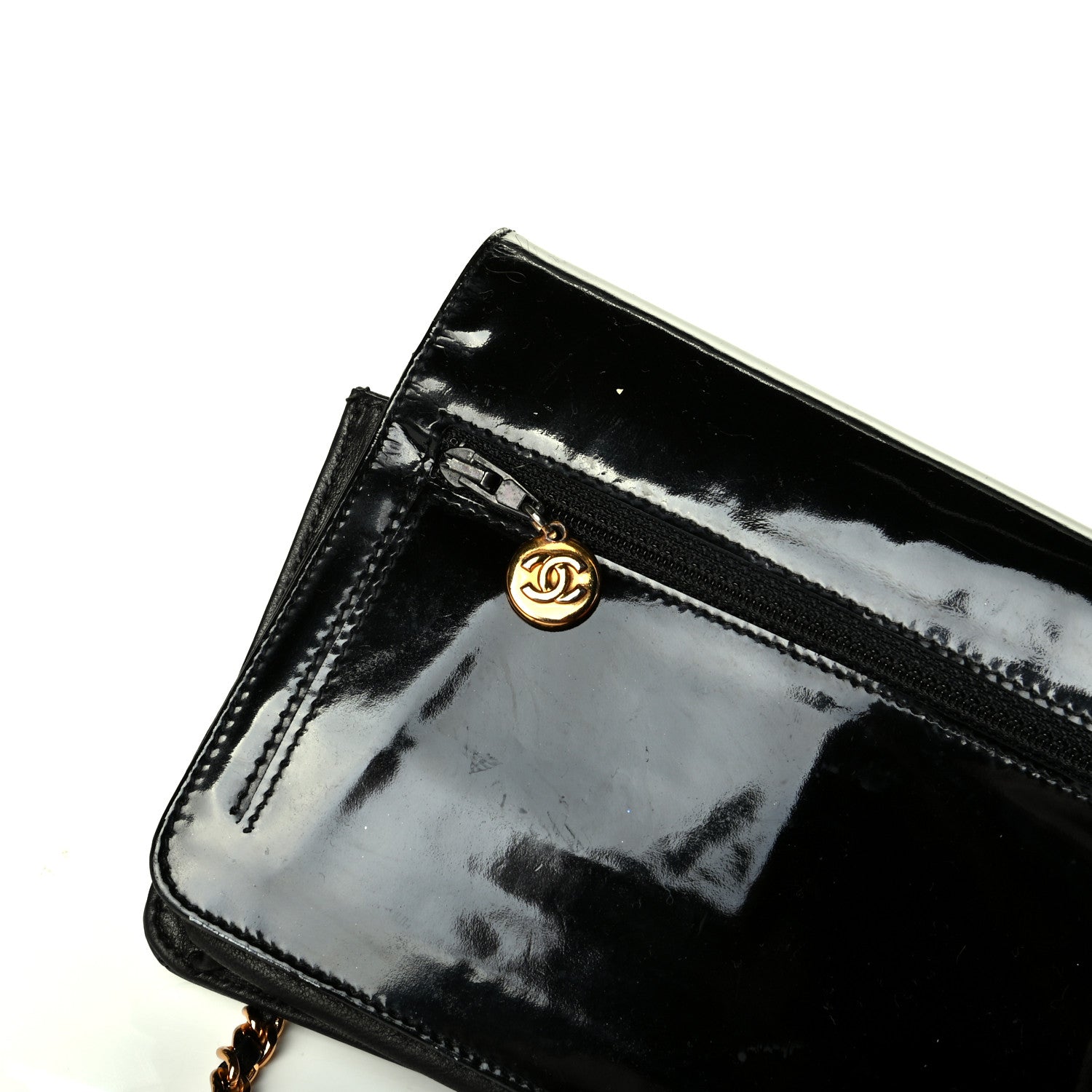 Chanel Patent Timeless CC Wallet On Chain WOC Black 7 of 7