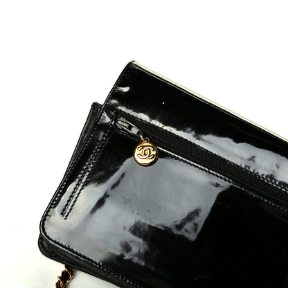 Chanel Patent Timeless CC Wallet On Chain WOC Black 7 of 7