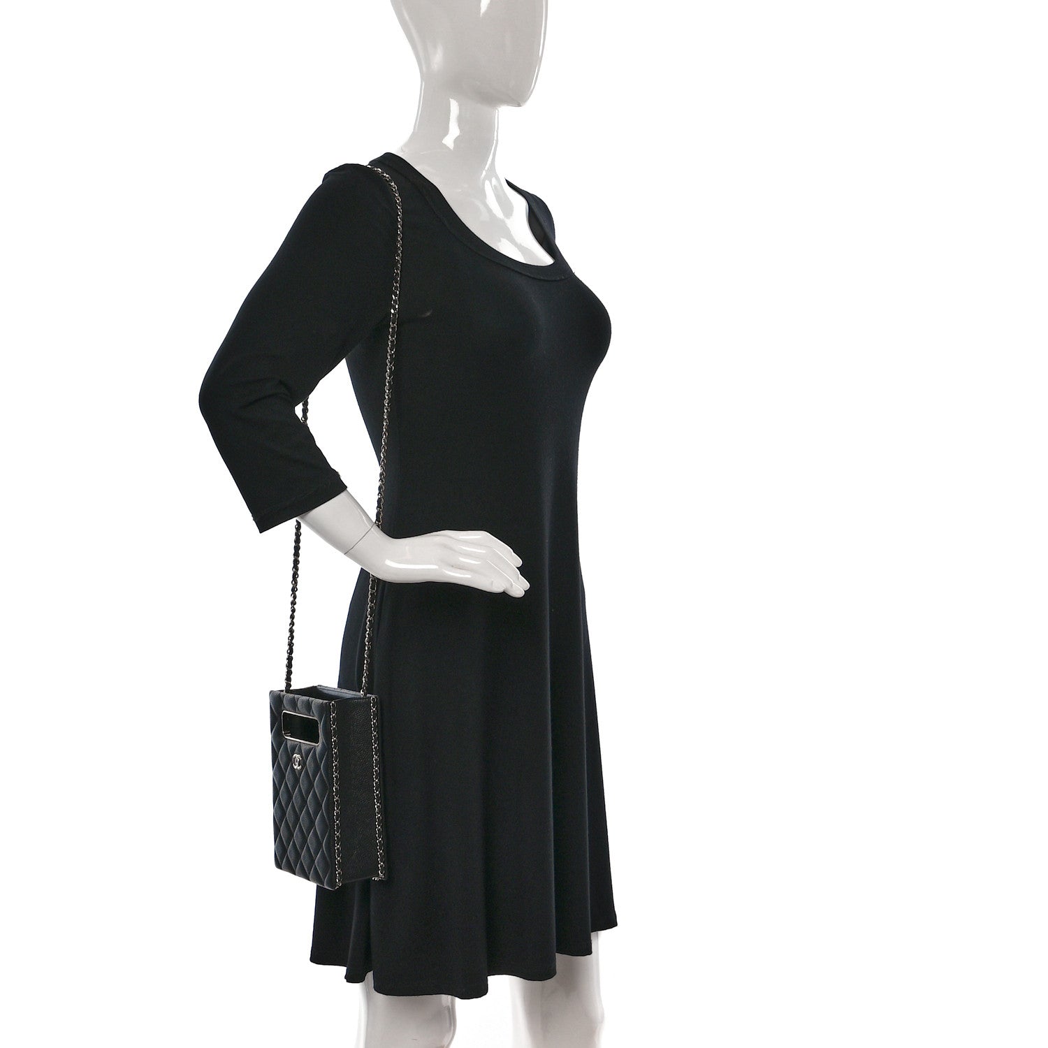 Chanel Caviar Quilted Evening Box Bag Black 2 of 8