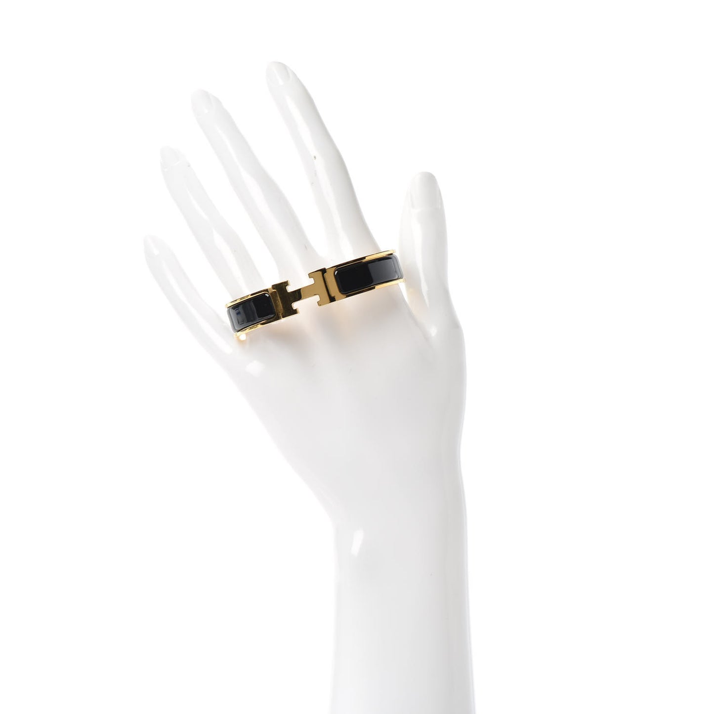 Enamel Narrow Clic Clac H Bracelet PM Black