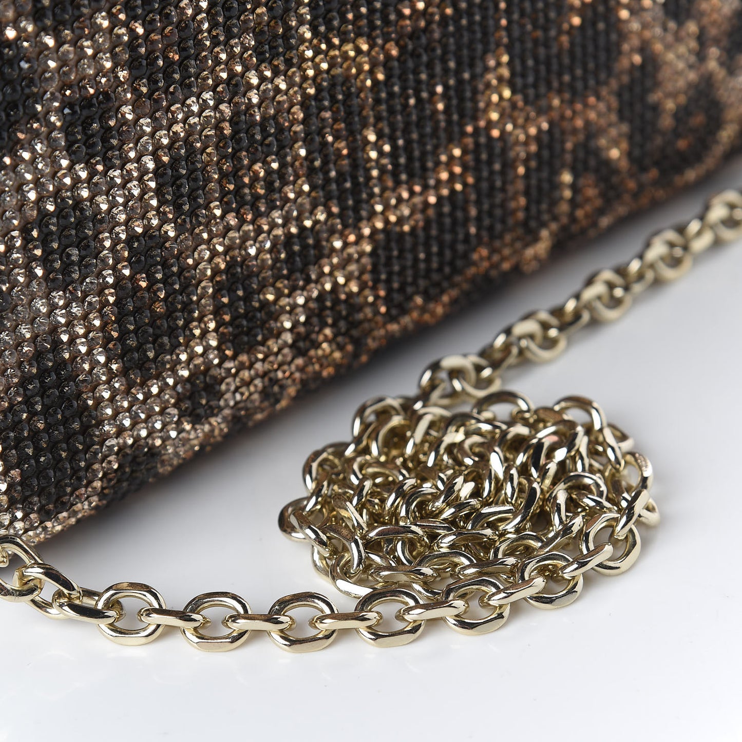 Swarovski Crystal Fizzoni Leopard Clutch Champagne Multicolor