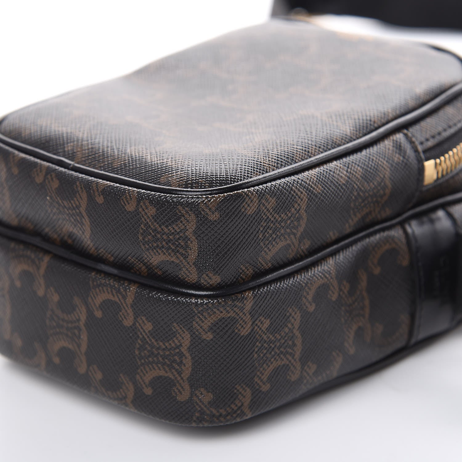Celine Triomphe Canvas Calfskin Mini Pocket Messenger Bag Black 7 of 9