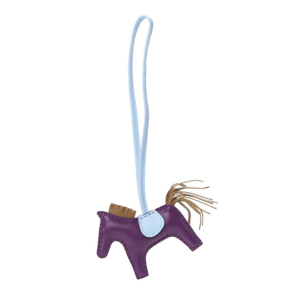 Hermes Milo Lambskin Grigri Rodeo Horse Bag Charm PM Violet Celeste Kraft 1 of 5