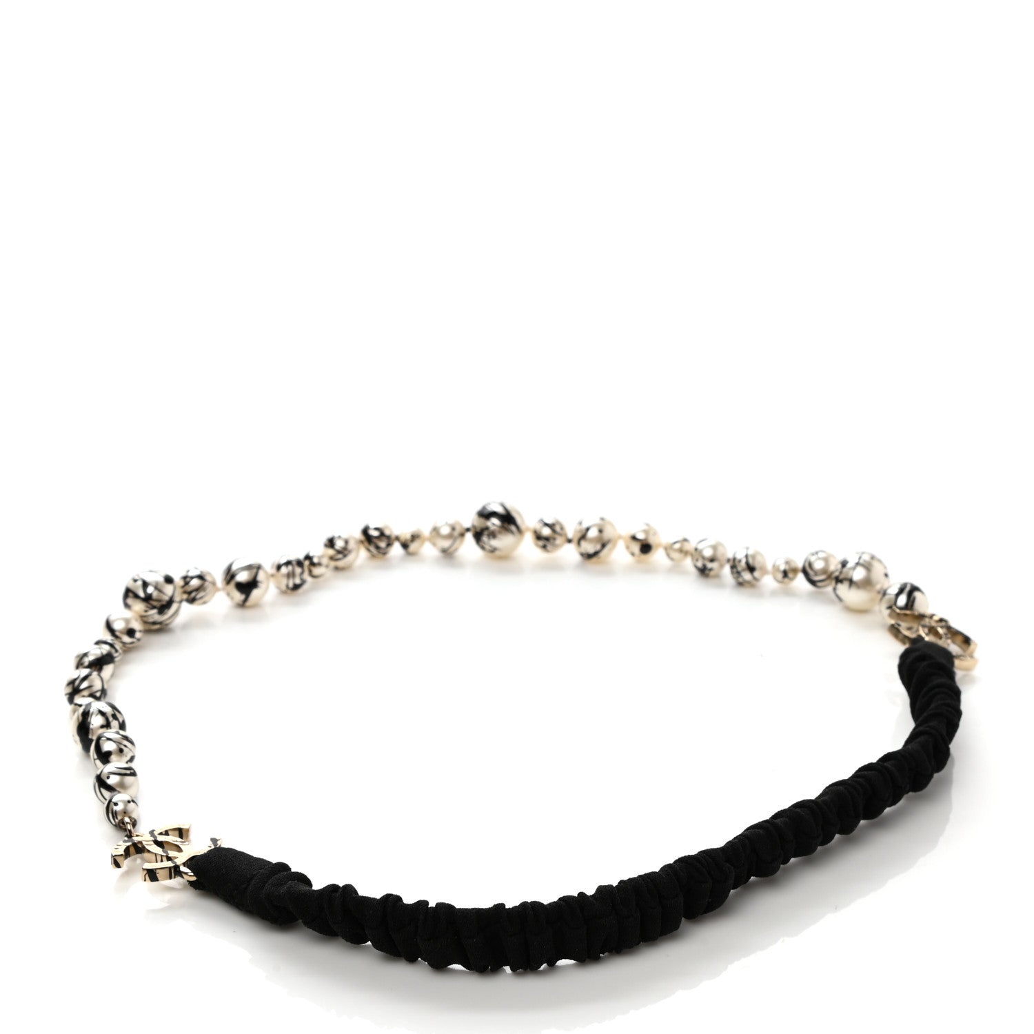 Chanel Pearl Paint Splatter CC Headband Black 3 of 4