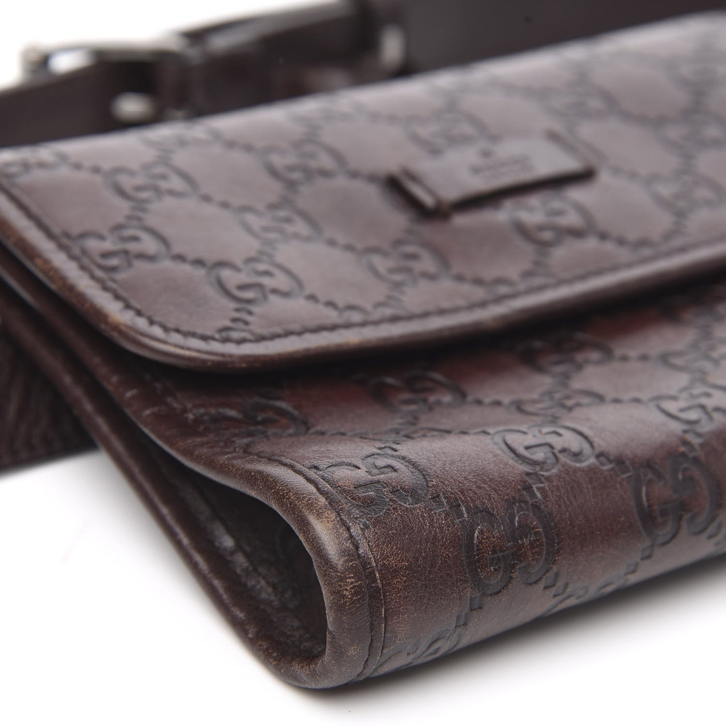 Guccissima Slim Belt Bag Dark Brown