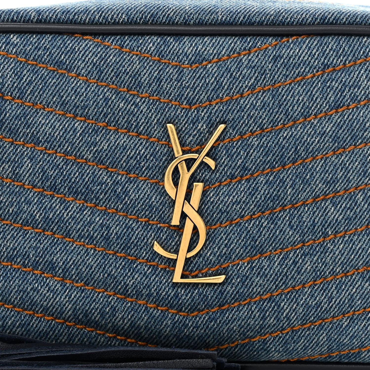 Saint Laurent Denim Matelasse Monogram Mini Lou Camera Bag California Blue 8 of 15