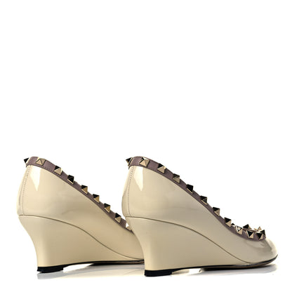 Valentino Garavani Patent Rockstud 70mm Wedges 36 Ivory Poudre 4 of 10