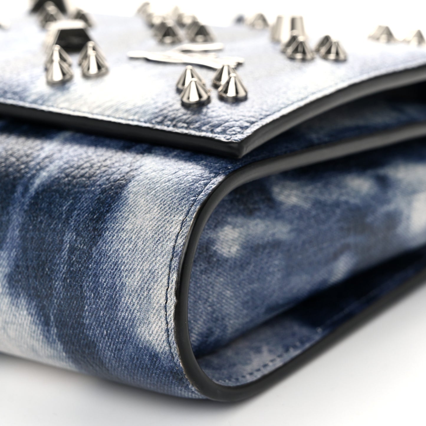 Calfskin Printed Punk Spikes Paloma Clutch Multicolor