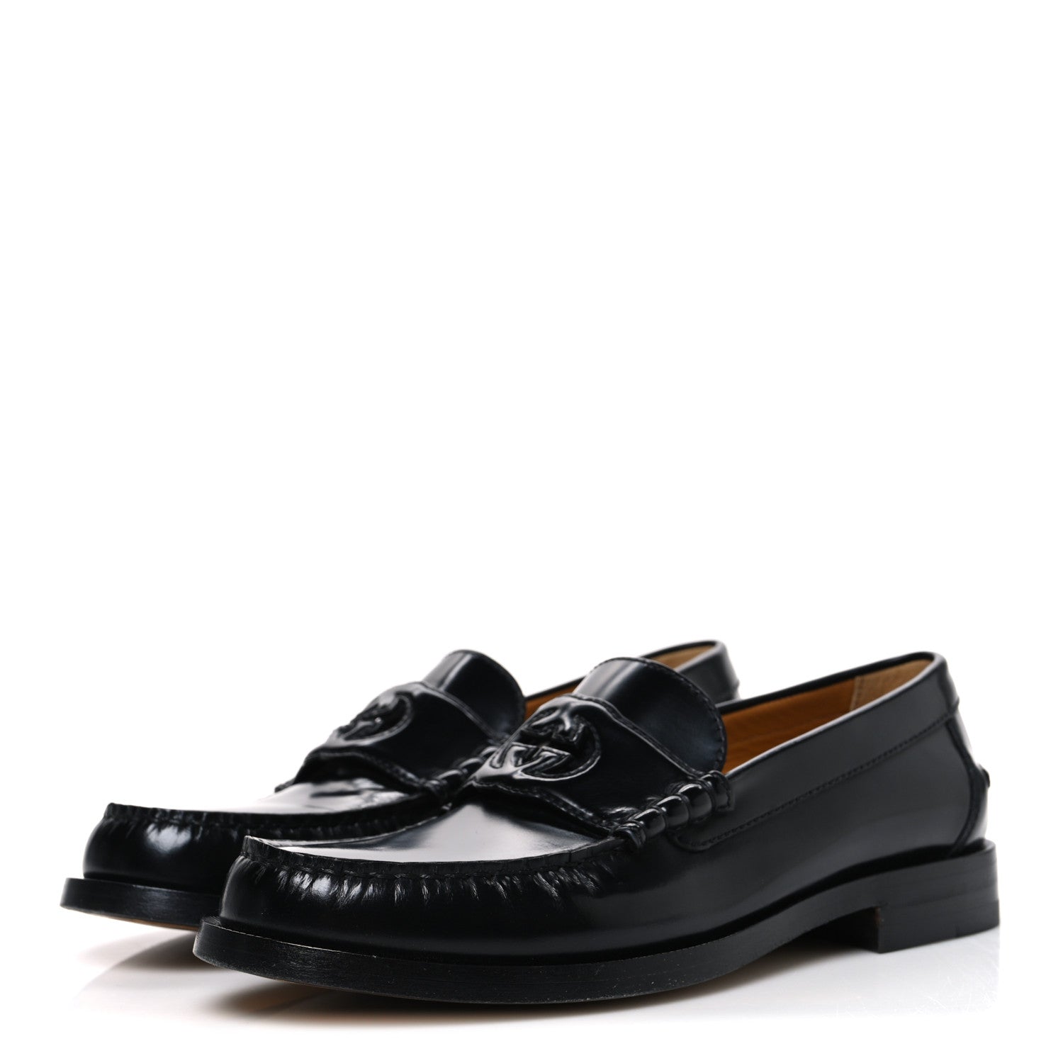 Gucci Millennial Ribot Cut Out Interlocking G Loafers 39.5 Black 4 of 10