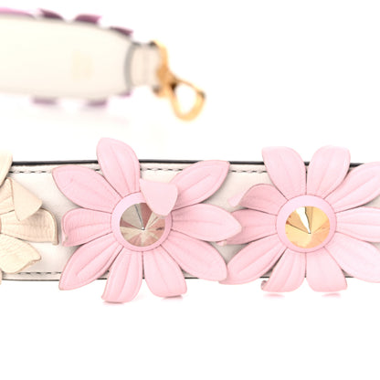 Fendi Calfskin Studded Floral Strap You White Lavender Peony 7 of 8