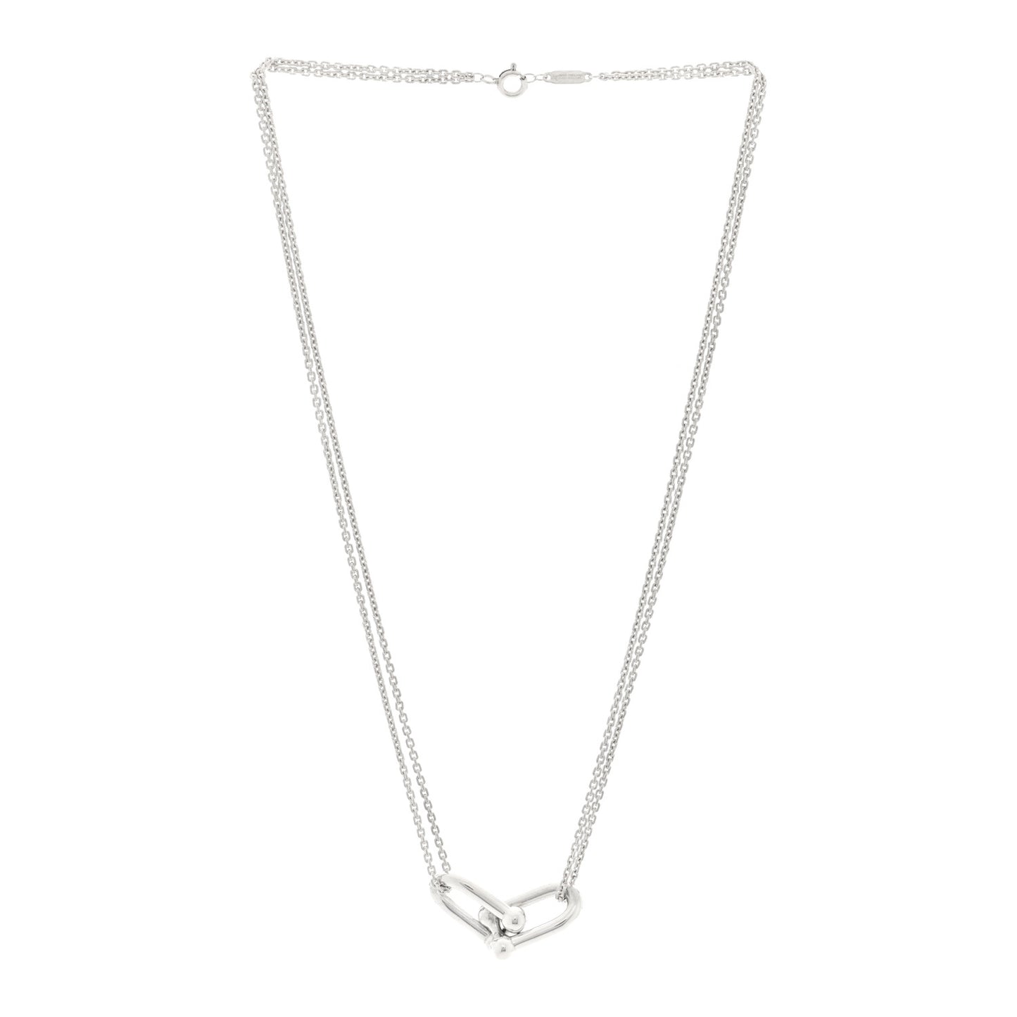 Sterling Silver Double HardWear Link Pendant Necklace