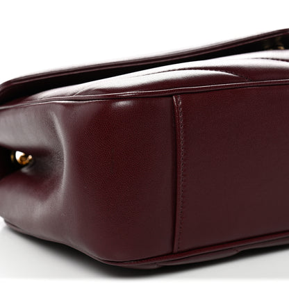 Saint Laurent Lambskin Chevron Quilted Medium LouLou Rouge Cabernet 10 of 11