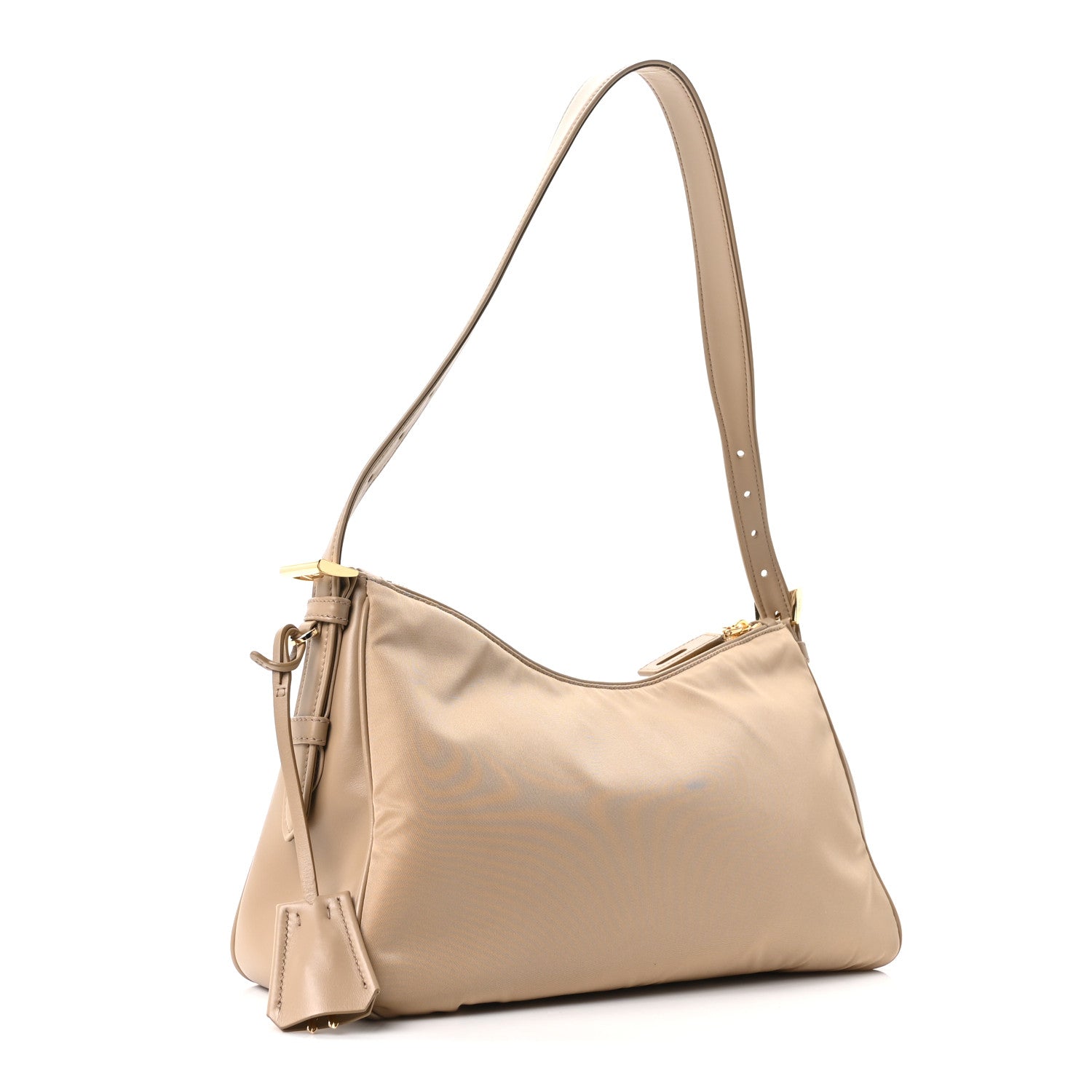 Prada Re-Nylon Vitello Large Aimee Shoulder Bag Cammello 3 of 10