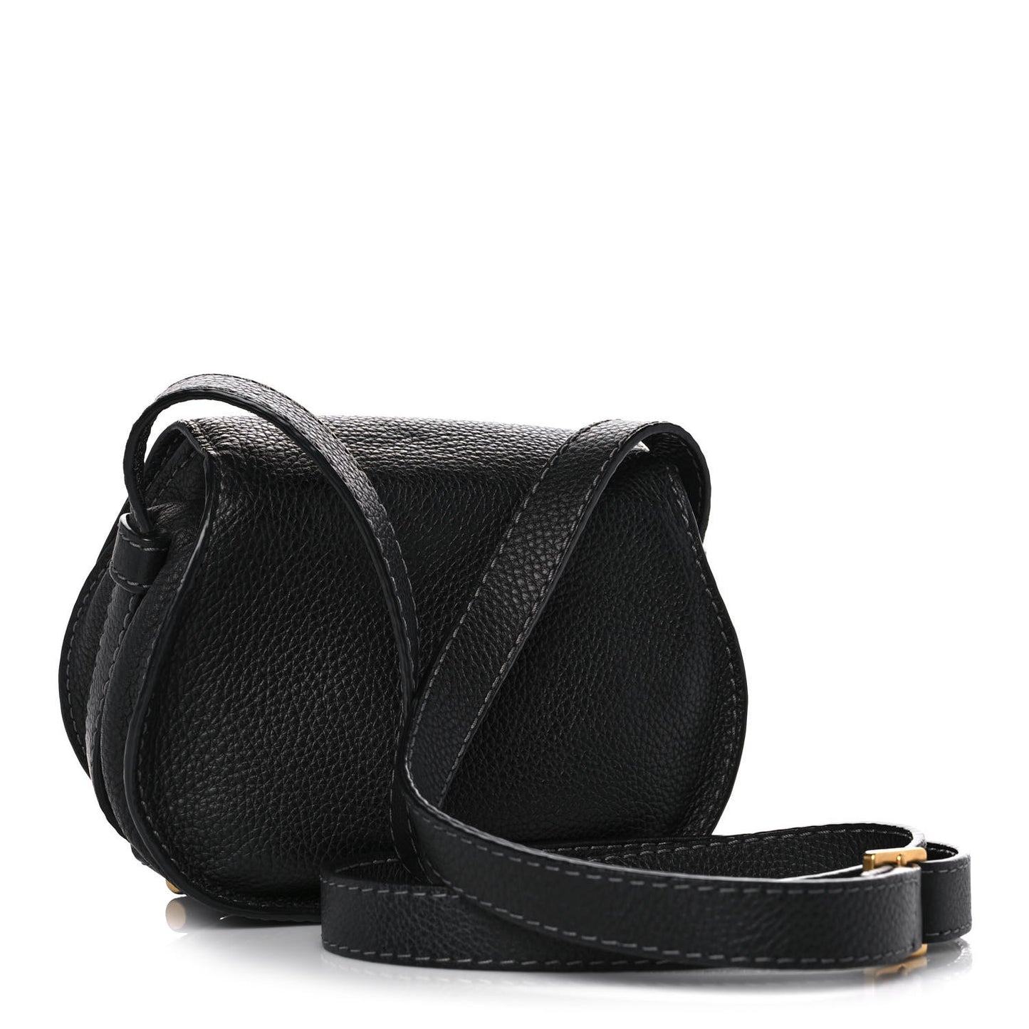 Calfskin Mini Marcie Round Crossbody Bag Black