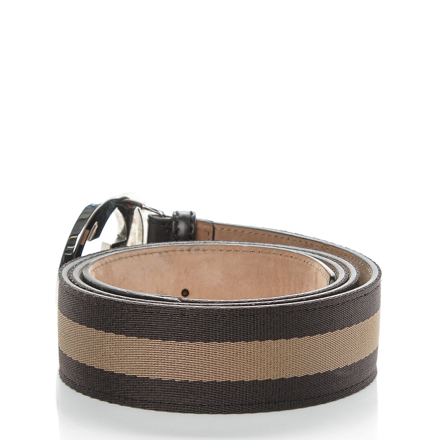 Canvas Web Interlocking G Belt 105 42 Dark Brown