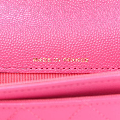Chanel Caviar Quilted Flap Card Holder Wallet Dark Pink 7 of 10