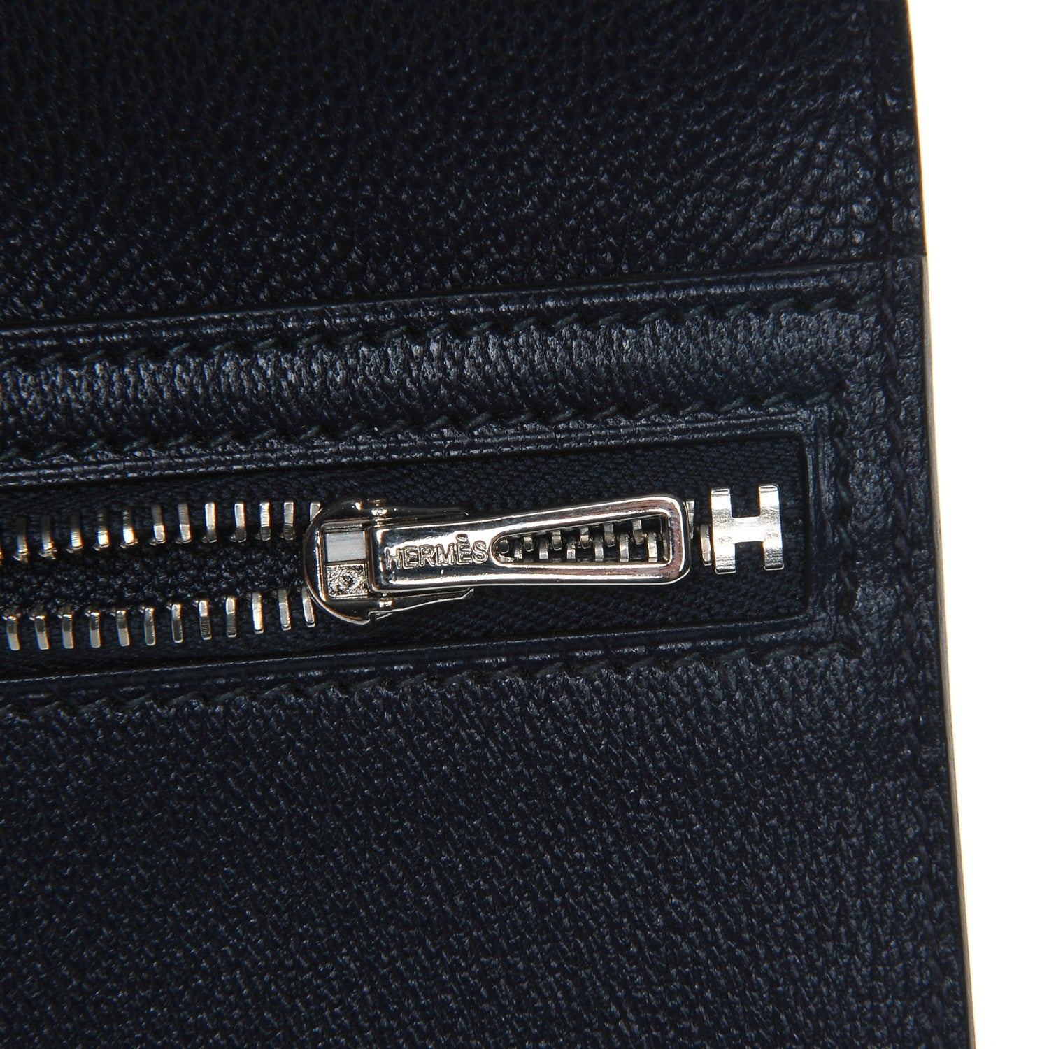 Hermes Shiny Alligator Bearn Wallet Bleu Marine 8 of 9