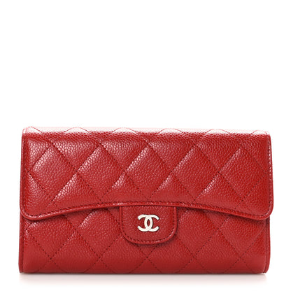 Chanel Caviar Quilted Large Flap Wallet Red 1 of 10