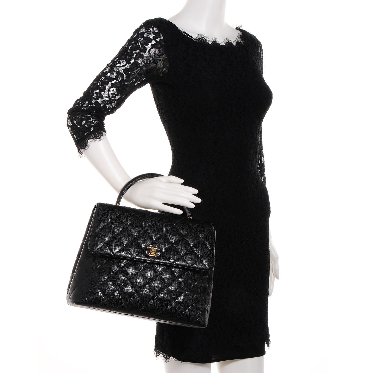 Chanel Caviar Kelly Jumbo Flap Bag Black 2 of 9