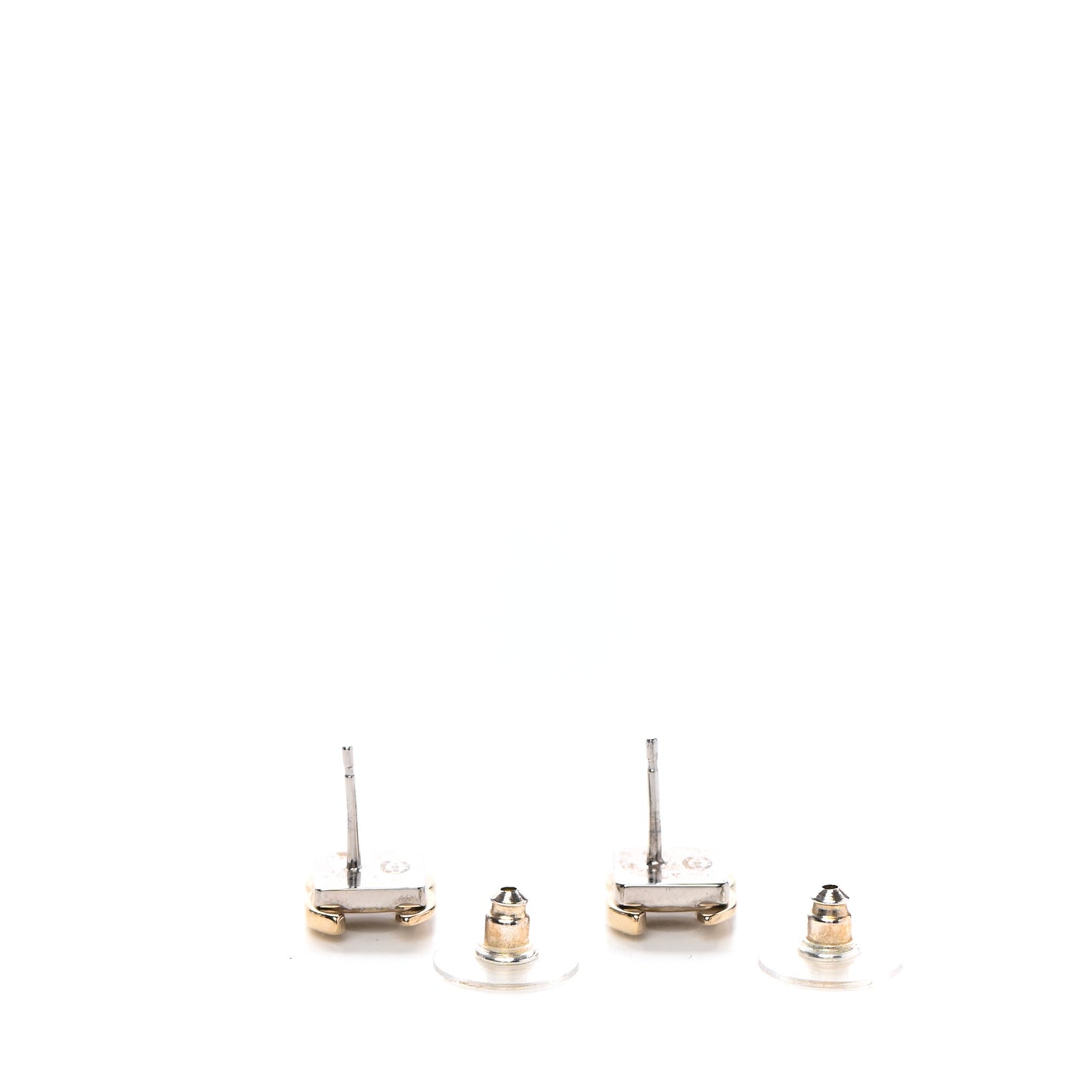 Crystal CC Square Earrings Gold