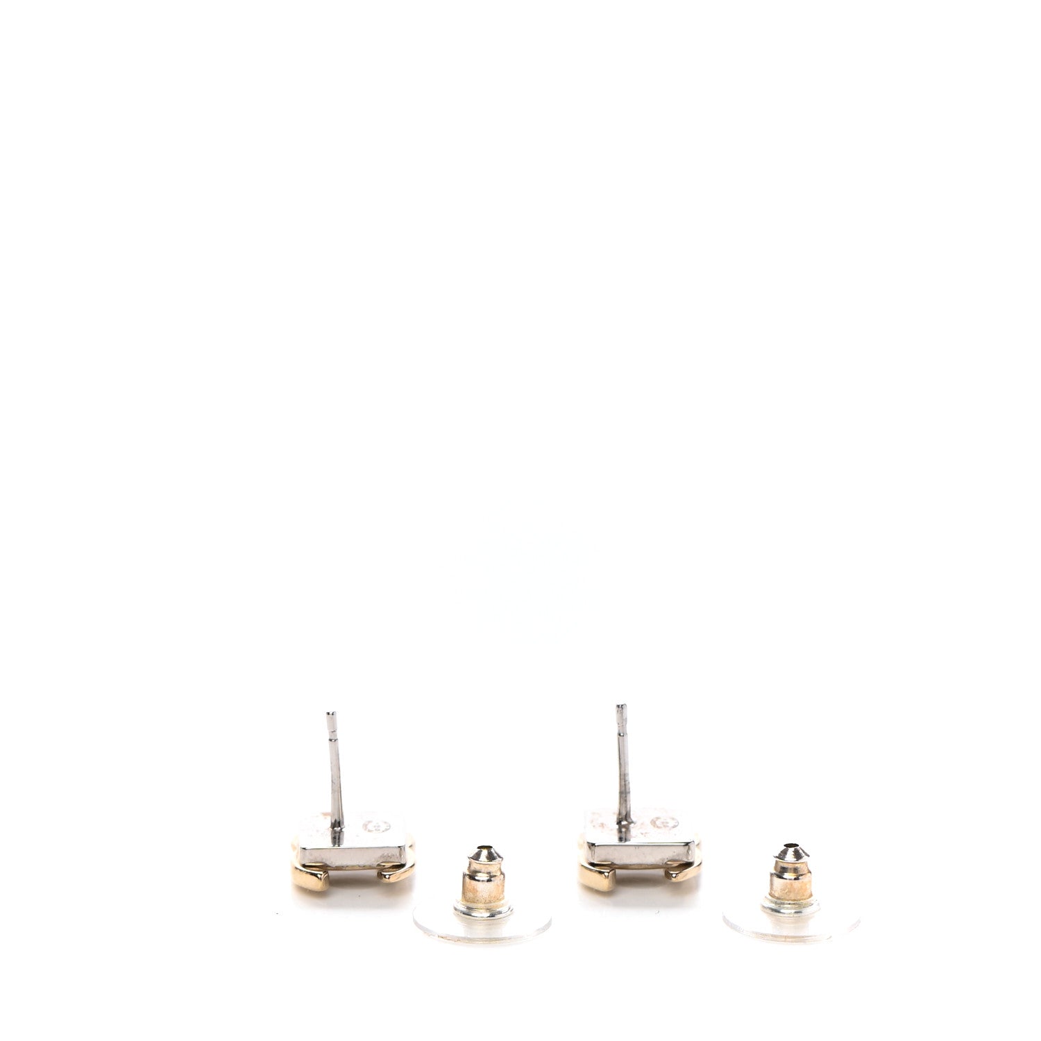 Chanel Crystal CC Square Earrings Gold 3 of 4