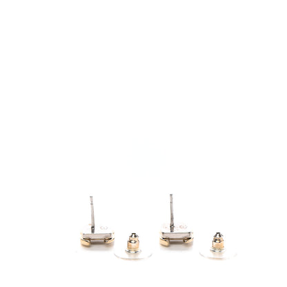 Chanel Crystal CC Square Earrings Gold 3 of 4