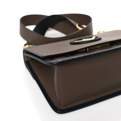 Fendi Vitello Century F is Fendi Bi-Color FF 1974 Embossed Kan I Shoulder Bag Maya Black 8 of 10