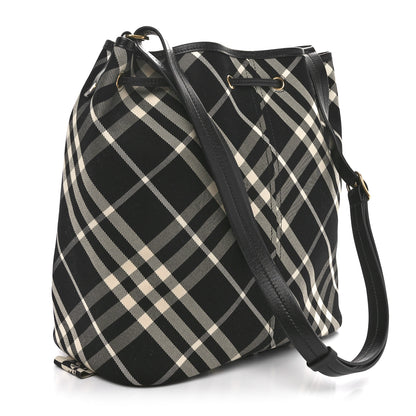Burberry Check Medium Bucket Bag Black Calico 2 of 9