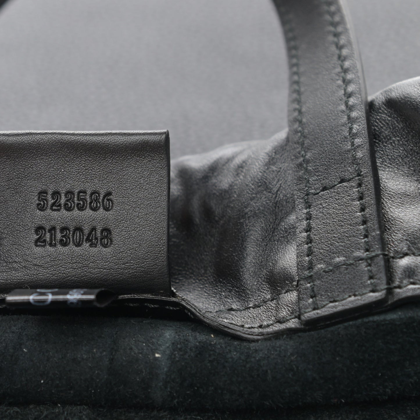 Calfskin Logo Drawstring Backpack Black