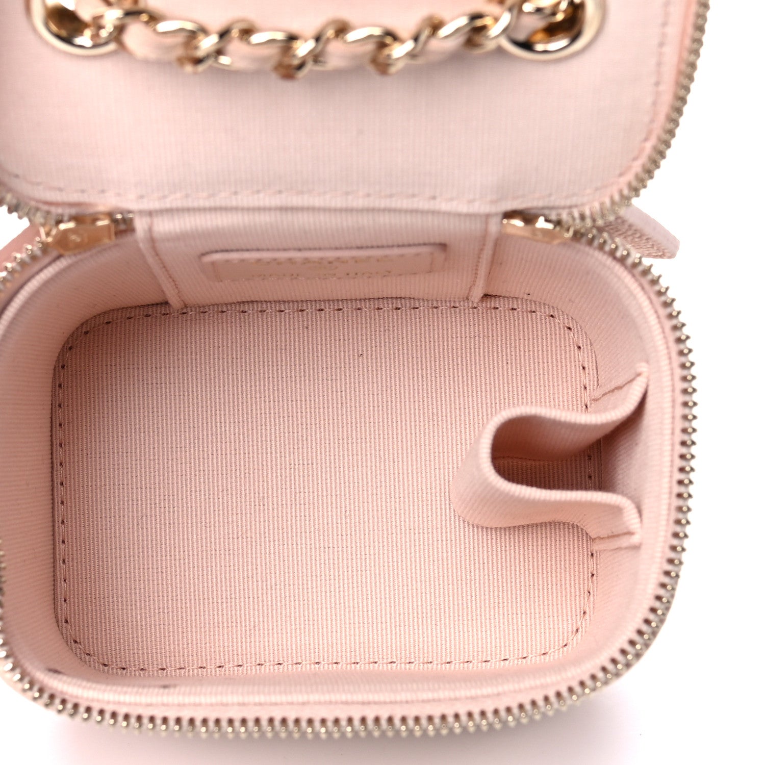 Chanel Caviar Quilted Mini Vanity Case With Chain Light Beige 5 of 7