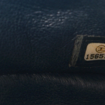 Chanel Caviar Quilted Jumbo Double Flap Navy Blue 8 of 9