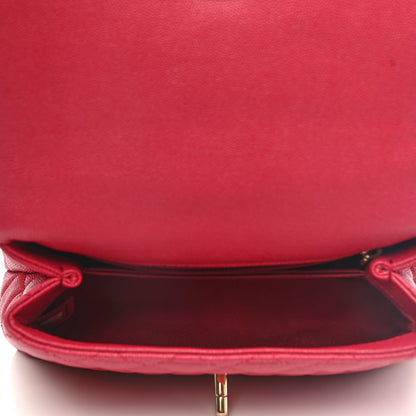 Chanel Caviar Quilted Mini Coco Handle Flap Dark Pink 5 of 9