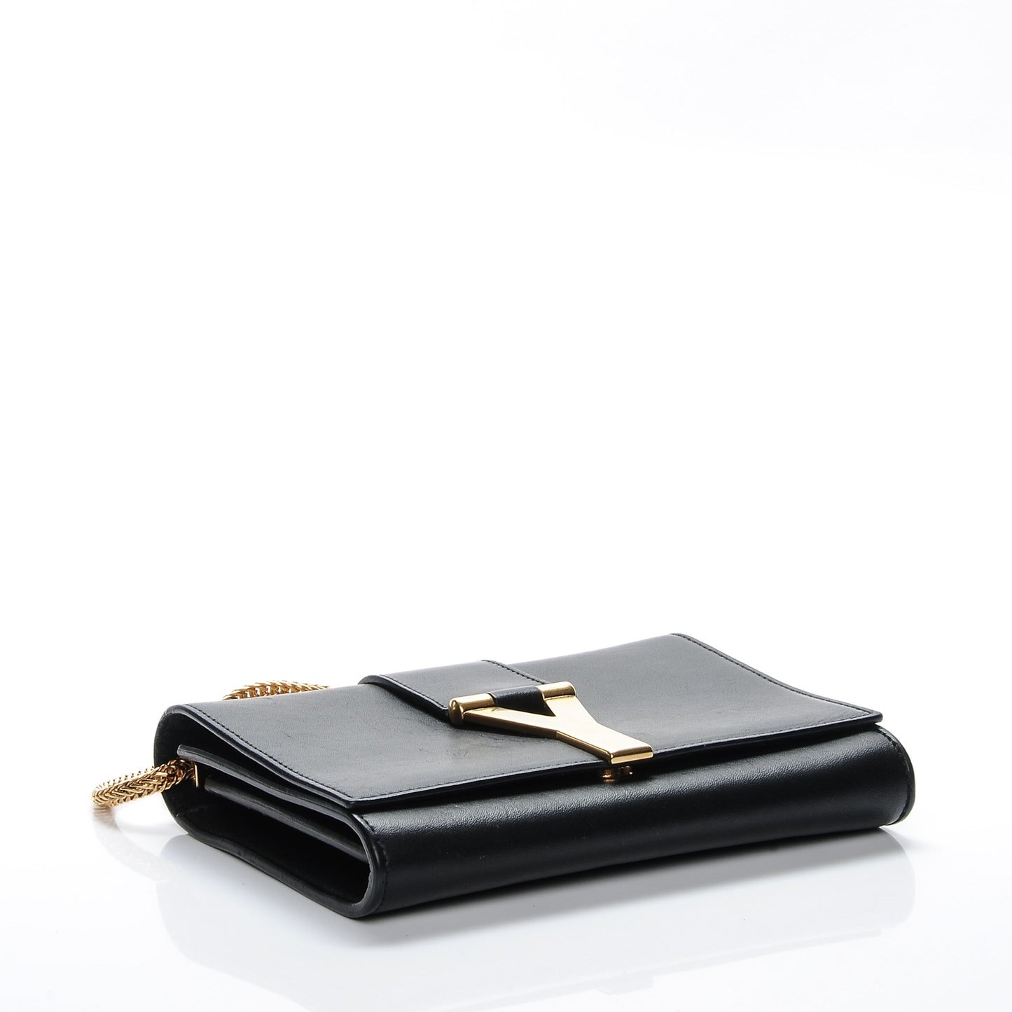 Calfskin Small Classic Y Satchel Bag Black