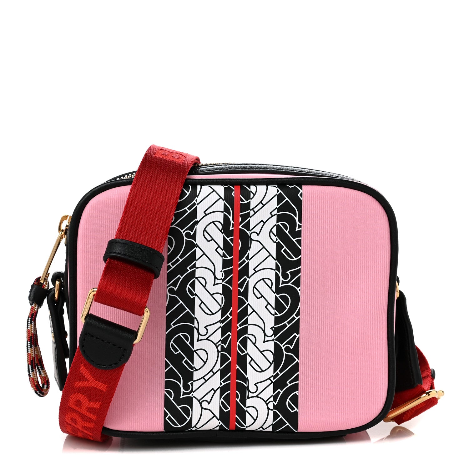 Burberry Nylon TB Stripe Camera Bag Pink Black 1 of 9