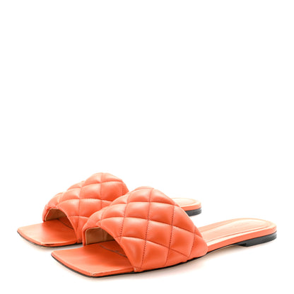 Bottega Veneta Nappa Matelasse Padded Flat Sandals 38 Orange 4 of 8