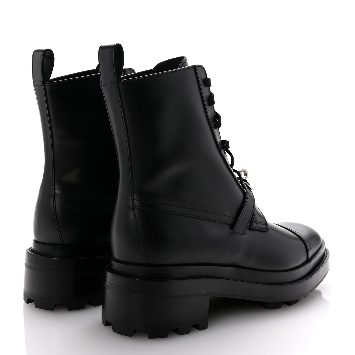 Glossed Calfskin Funk Ankle Boots 38 Black