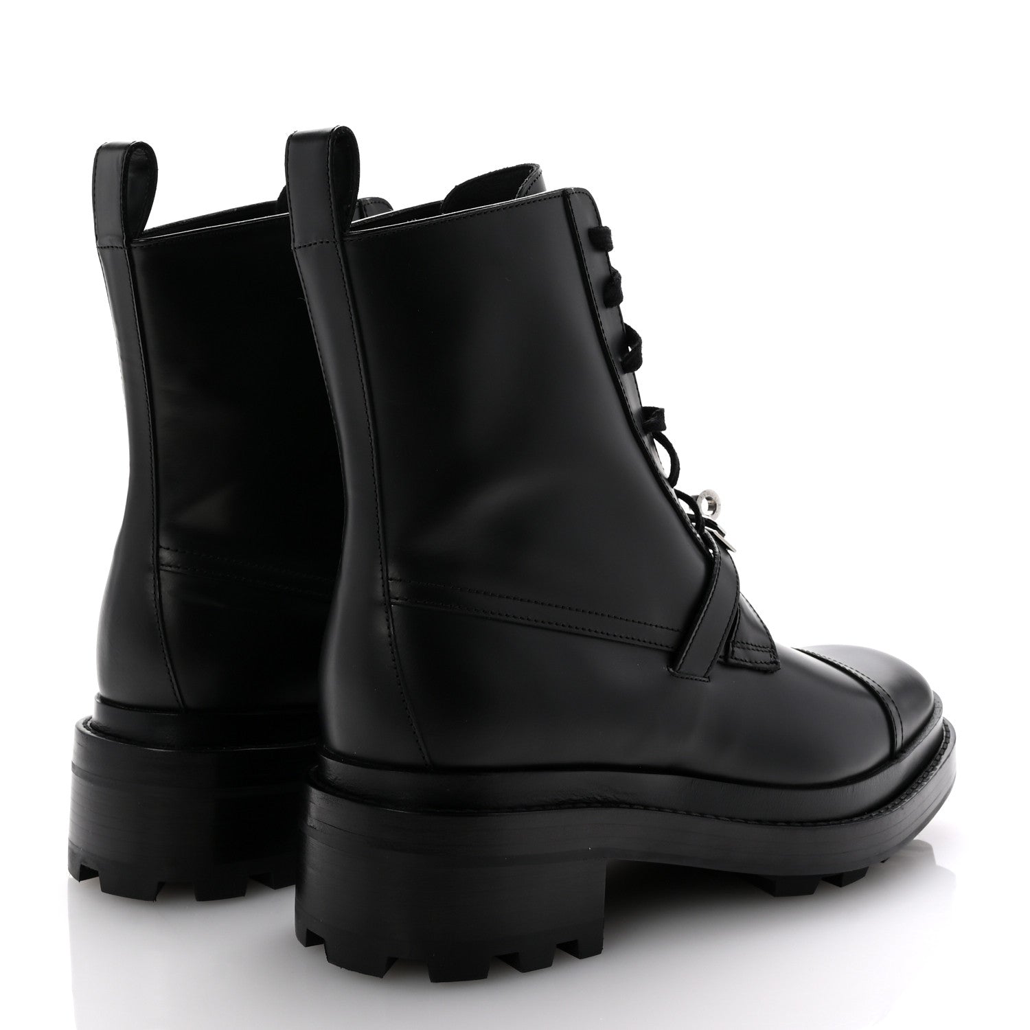 Hermes Glossed Calfskin Funk Ankle Boots 38 Black 5 of 9