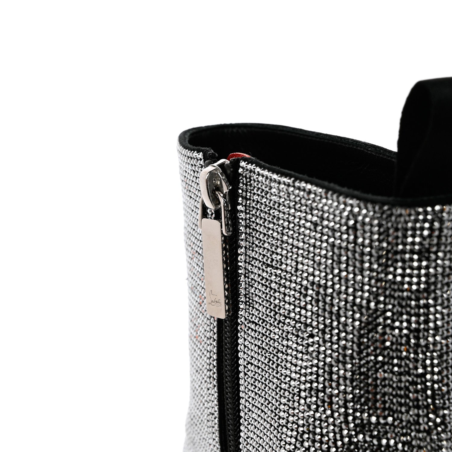 Christian Louboutin Suede Strauss Stage 110 Platform Boots 41 Black Crystal 8 of 9