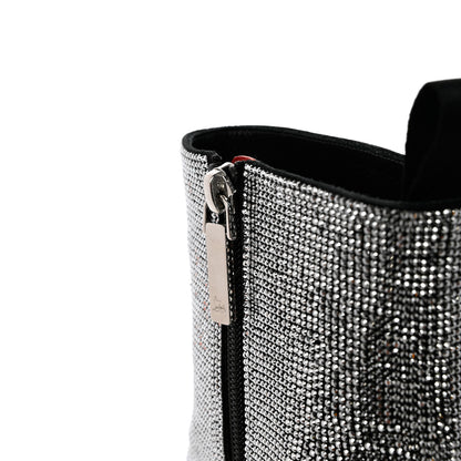 Christian Louboutin Suede Strauss Stage 110 Platform Boots 41 Black Crystal 8 of 9