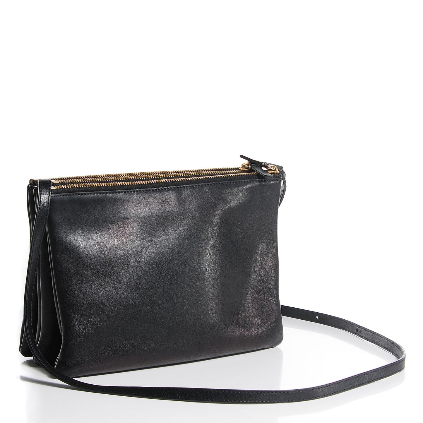 Lambskin Large Trio Crossbody Bag Black