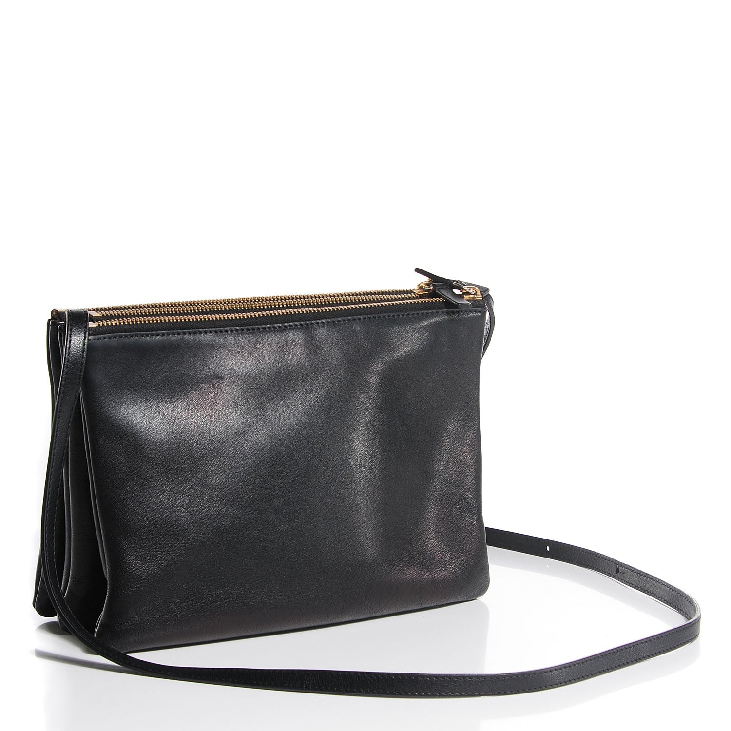 Celine Lambskin Large Trio Crossbody Bag Black 3 of 8