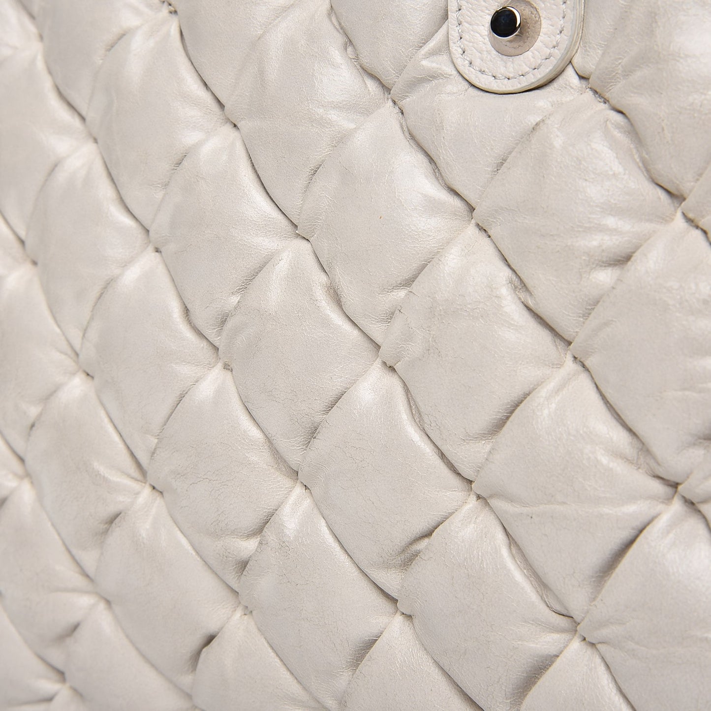 Chevre Quilted Matelasse MM White