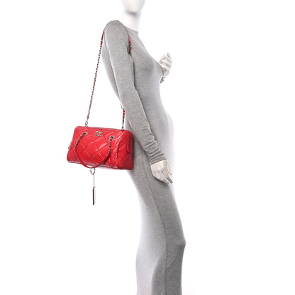 Chanel Calfskin Quilted Small CC Bowling Bag Red 2 of 10