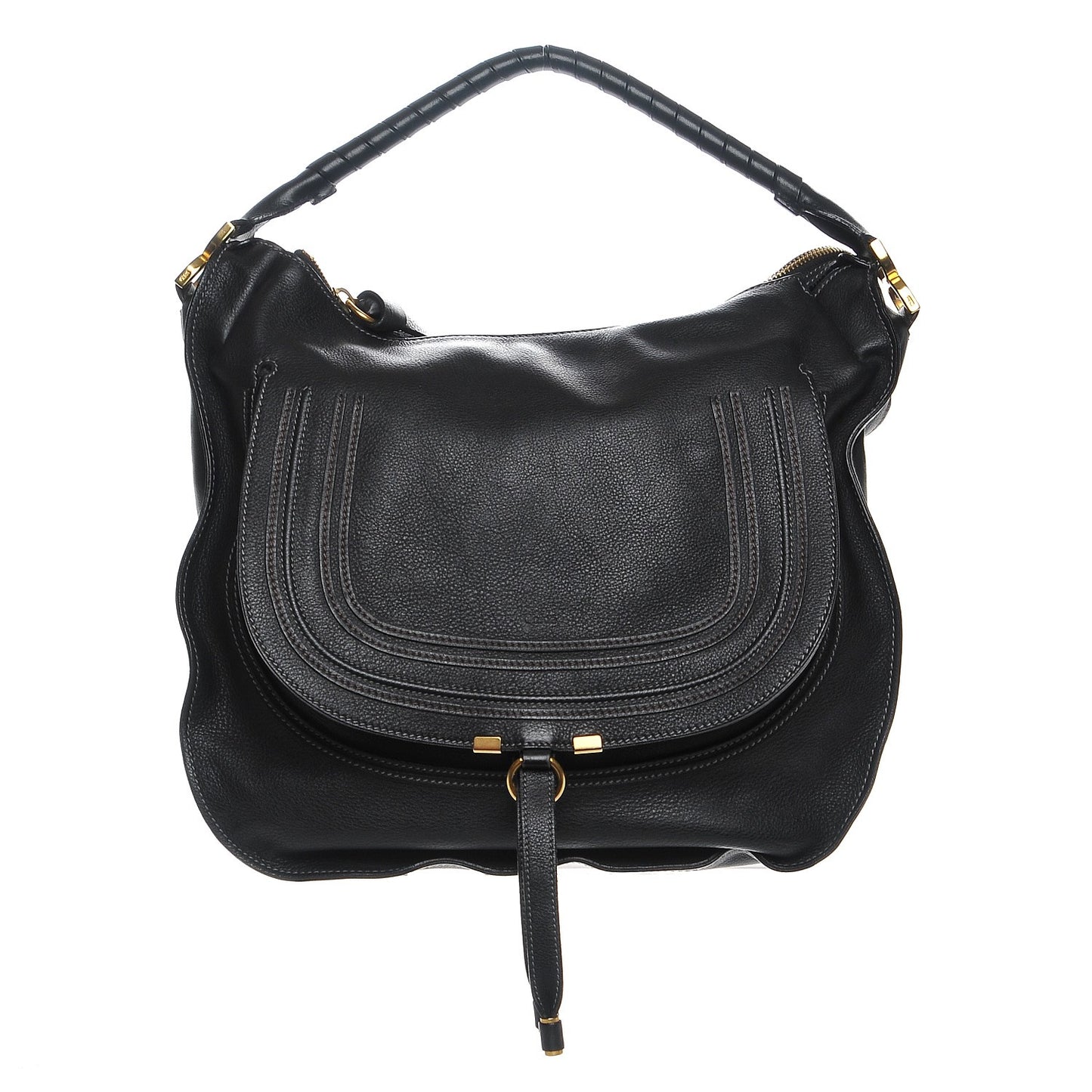 Calfskin Large Marcie Hobo Black