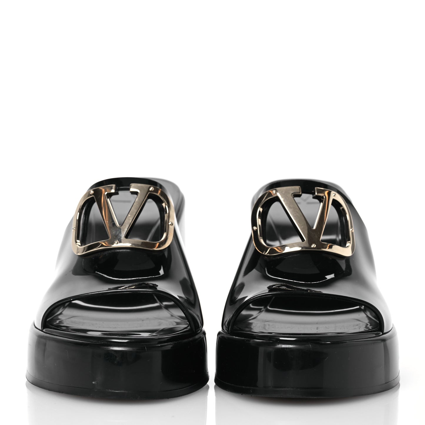 Rubber VLogo PM Platform Slide Sandals 38 Black