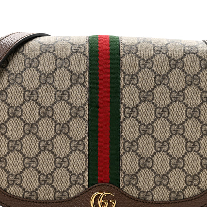 Gucci GG Supreme Monogram Web Small Ophidia Flap Messenger Bag Brown 8 of 10
