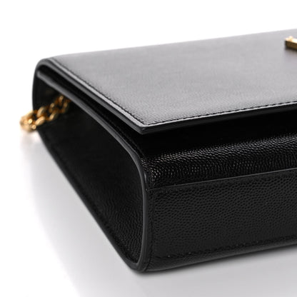 Saint Laurent Grain De Poudre Medium Classic Monogram Kate Satchel Black 8 of 10