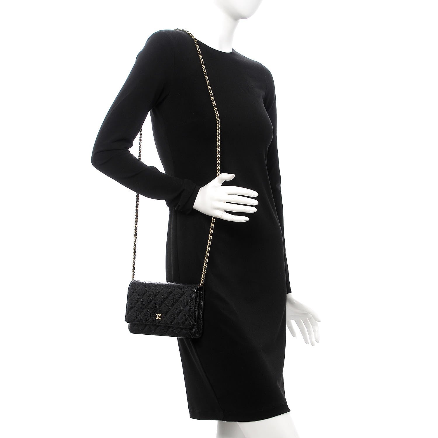 Chanel Caviar Quilted Wallet On Chain WOC Black 2 of 9