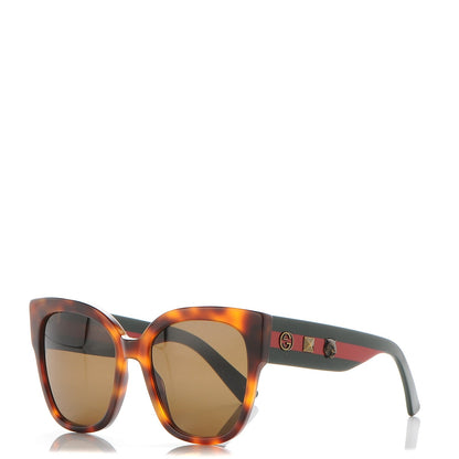 Gucci Acetate Square Frame Web Sunglasses GG0059S Tortoise 1 of 8