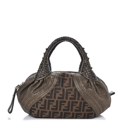 Fendi Zucca Goatskin Spy Bowler Tobacco Bronzo 1 of 7